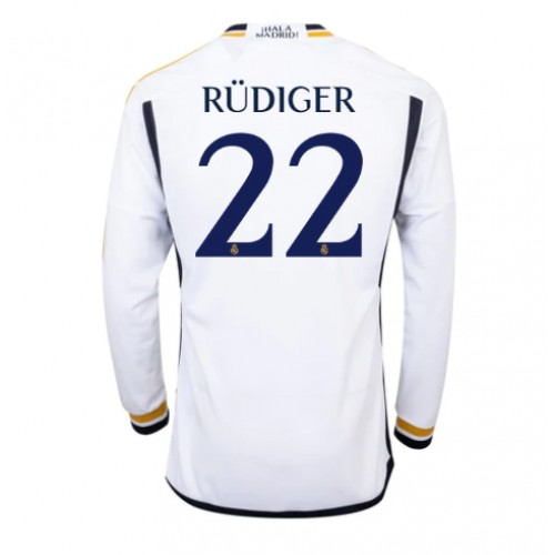Moški Nogometni dresi Real Madrid Antonio Rudiger #22 Domači 2023-24 Dolgi Rokav